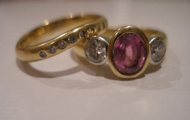 Pink Sapphire & Diamond Ring