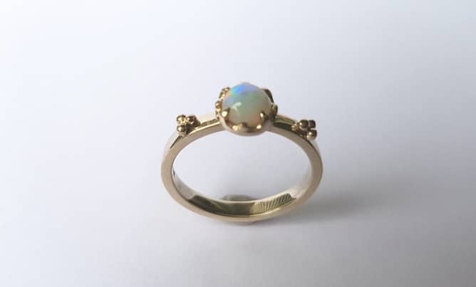 White Opal Ring
