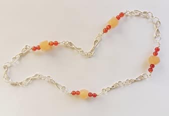 Carnelian Silver Necklace