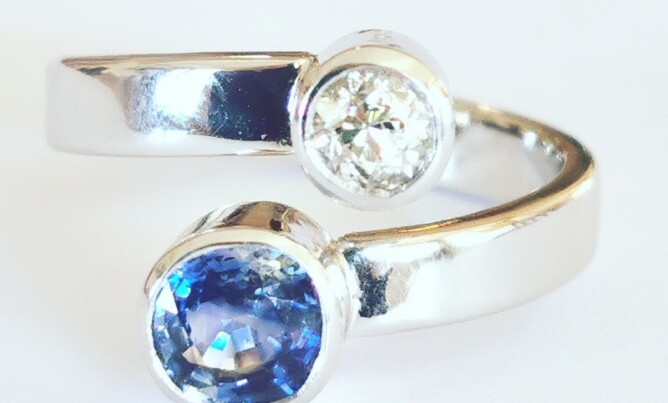 Sapphire & Diamond Wrap Ring
