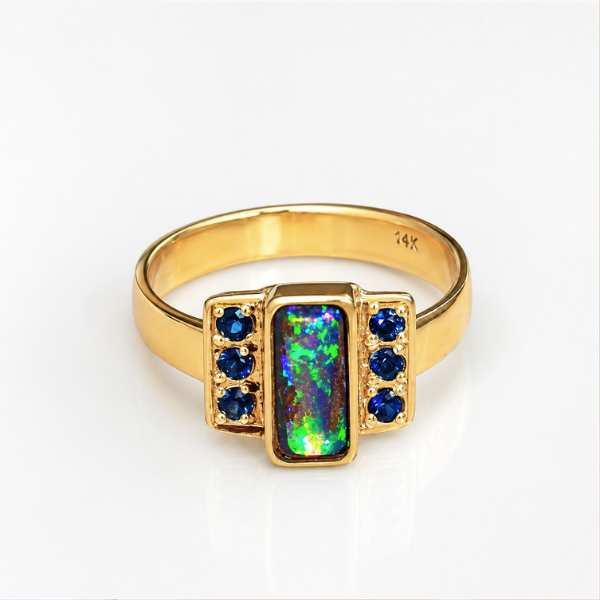 Opal and Sapphire Ring