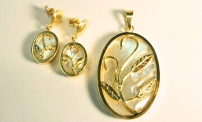 Mother of Pearl Gold Pendant